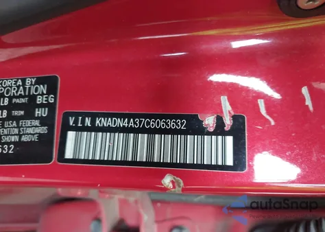 2012 Kia Rio Ex из США, поврежденный, VIN KNADN4A37C6063632